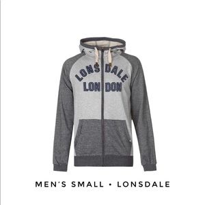 Lonsdale Men’s Small Zip Up Gray Zip Up Hoodie mma
